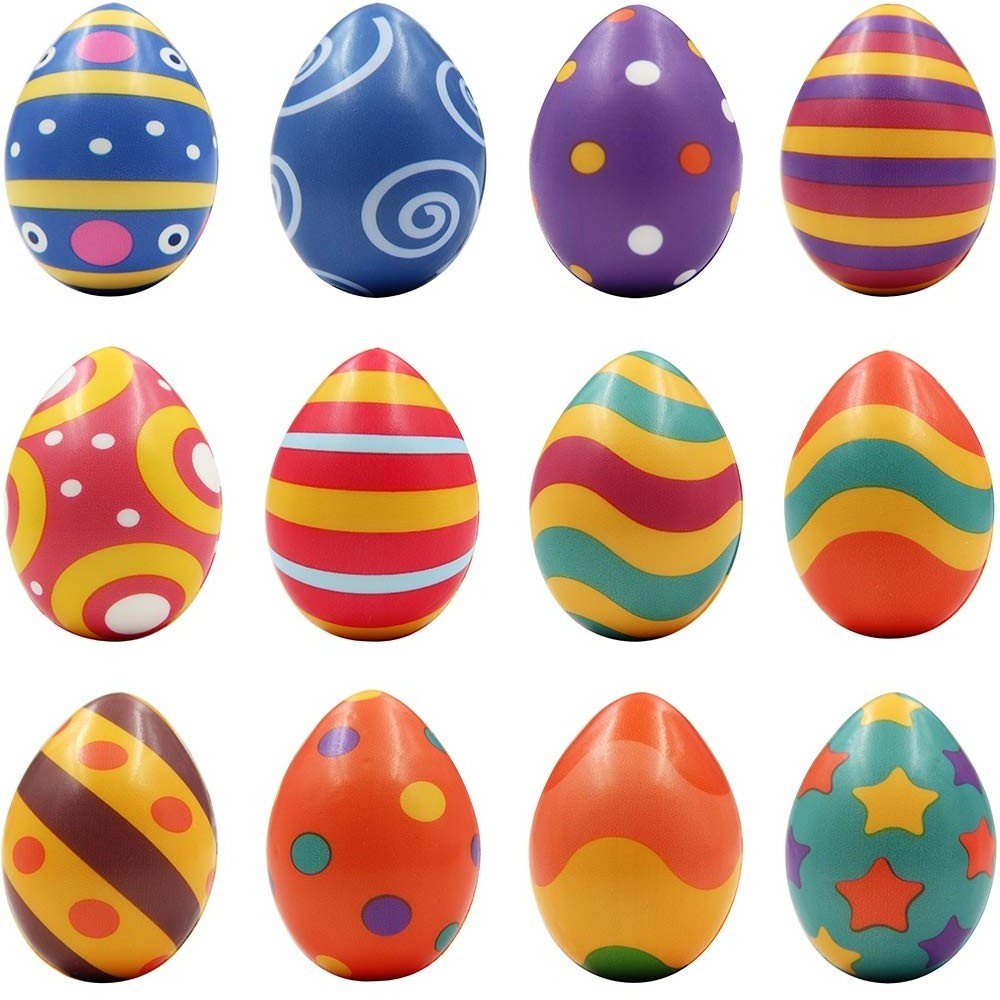 Mskwee 2019 Easter Egg Hunt Squishy Toys Stress Relief Slow Rising Bright Colorful Surprise Eggs Party Favor Gifts For Easter