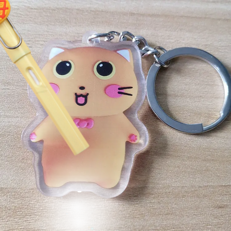 Custom PVC LED Cartoon Light Keychain Buckle Leather Pendant Key Chain with Light Led Squeeze Key Lights Kids Gifts