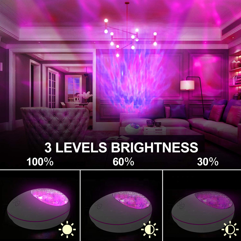 LED Galaxy Projector Lucky Stone Ocean Wave Projector for Bedroom Home Decor Starry Sky Projectors Night light with White Noise