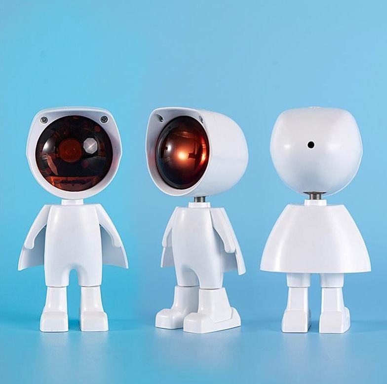 Cute Robot Sunset Lamp RGB Color Touch Control 360 Degree Night Light Astronaut Sunset Projection LED Table Lamp for Room Decor