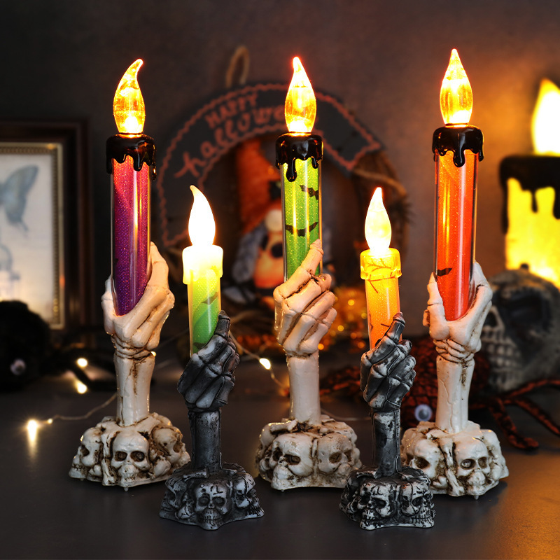 Wholesale Battery Operated Halloween Candles LED Flameless Candle Light for Home Indoor Halloween Decor