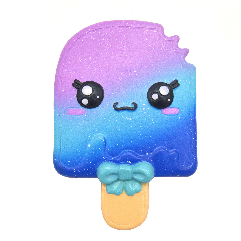 Mskwee Chinese Supplier Ice Lolly Kawaii Galaxy Ice Cream Squishy For Stress Relief Toy Popsicle Slow Rising Squeeze Toys