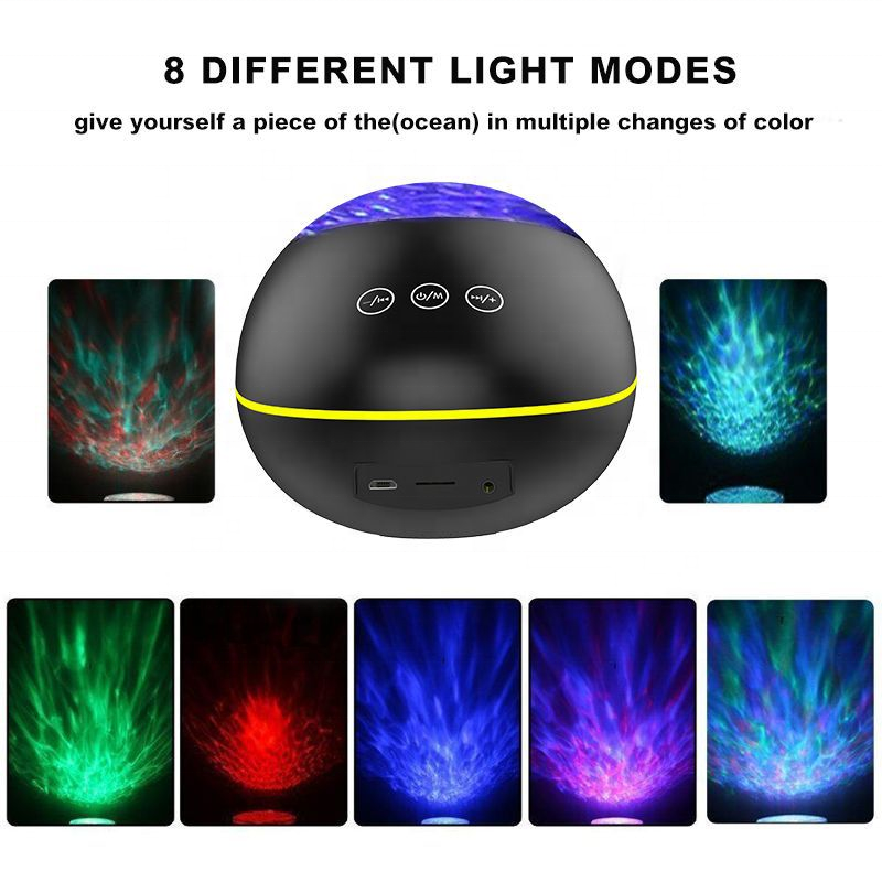 LED Galaxy Projector Lucky Stone Ocean Wave Projector for Bedroom Home Decor Starry Sky Projectors Night light with White Noise