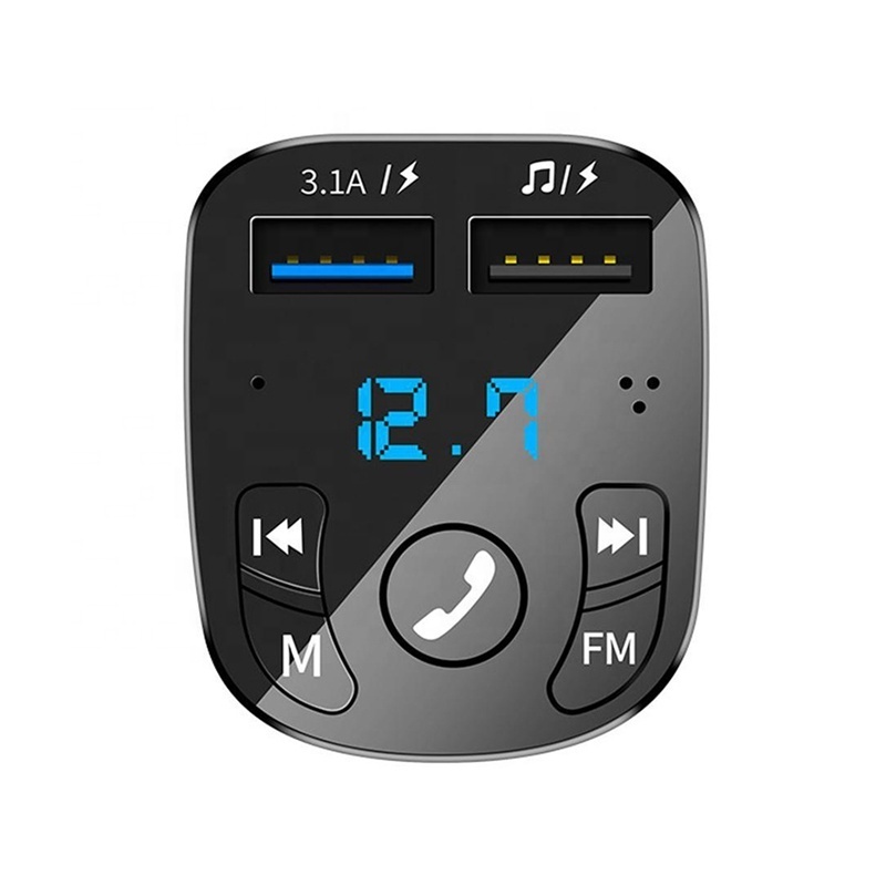 Car Hands-free BT 5.0 FM Transmitter Car Kit MP3 Modulator Player Wireless Audio Receiver Dual USB Fast Charger