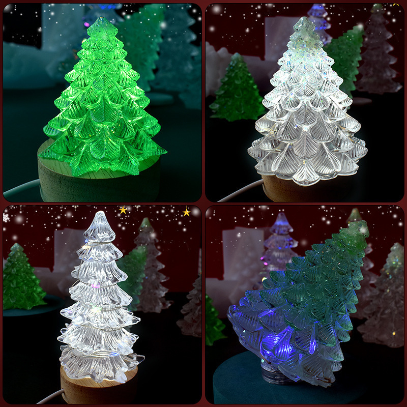 3D Christmas Tree Silicone Candle Mold for Candle Making Xmas Pine Tree Silicone Soap Molds DIY Cake Decorating Candle Making