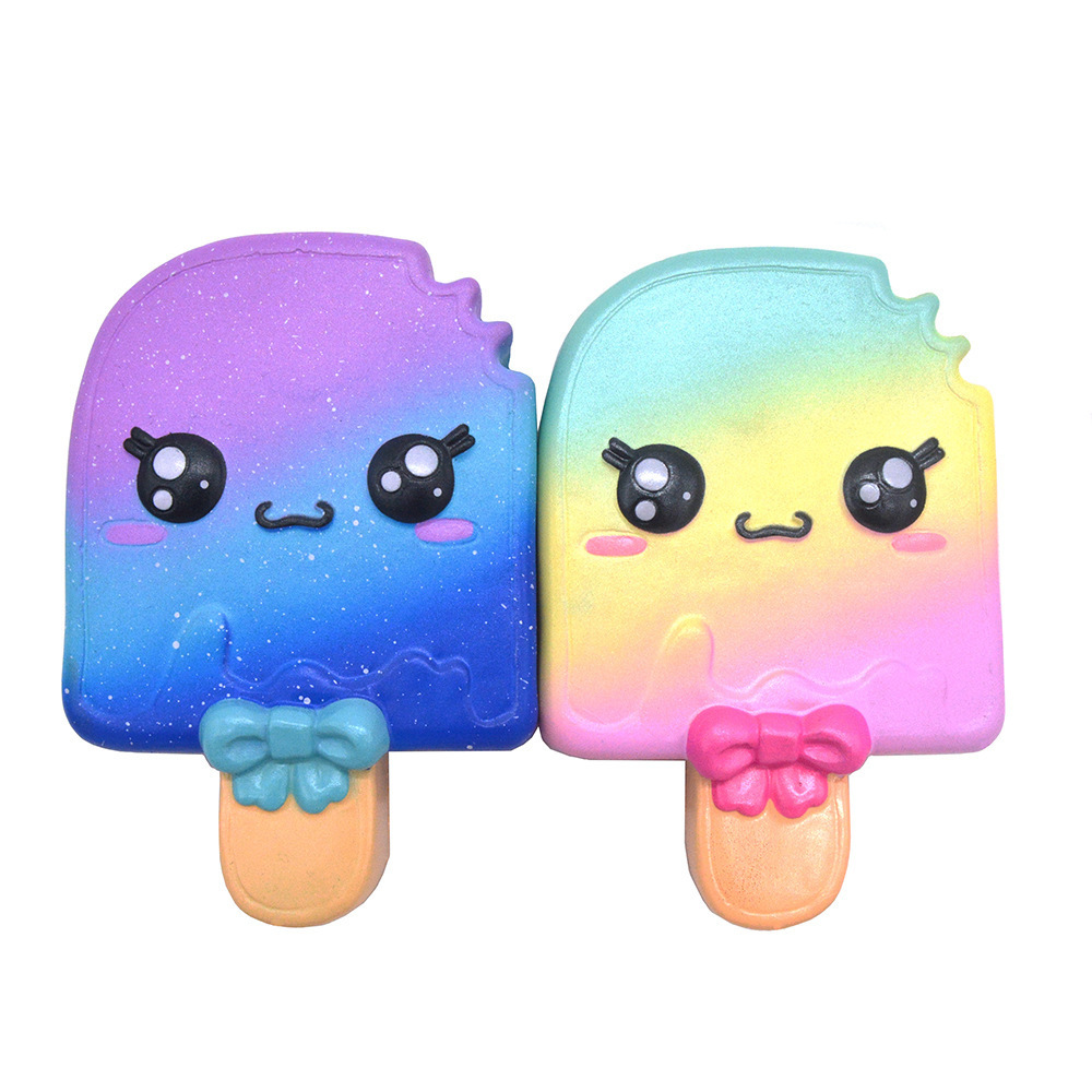 Mskwee Chinese Supplier Ice Lolly Kawaii Galaxy Ice Cream Squishy For Stress Relief Toy Popsicle Slow Rising Squeeze Toys