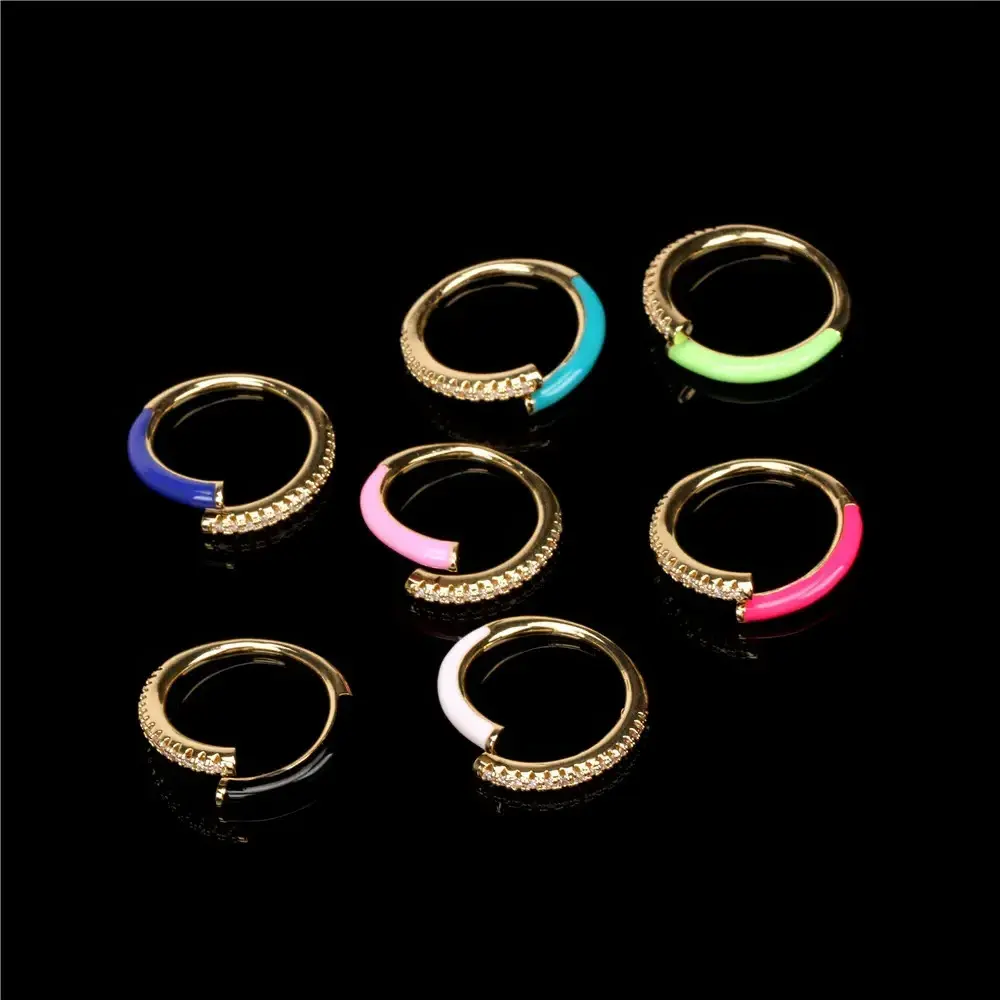 Trendy colorful Cubic Zirconia Jewelry 5925 Diamond Enamel Sterling Silver 925 Rings Adjustable Ring For Girls