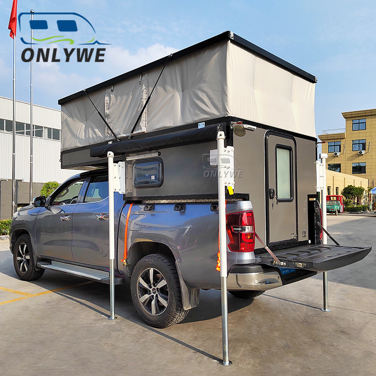 ONLYWE Tiny Overland Pickup Four Wheel Camper Flatbed Rv Truck Camper Off Road Short Bed Slide In Pop Up Truck Camper For Sale