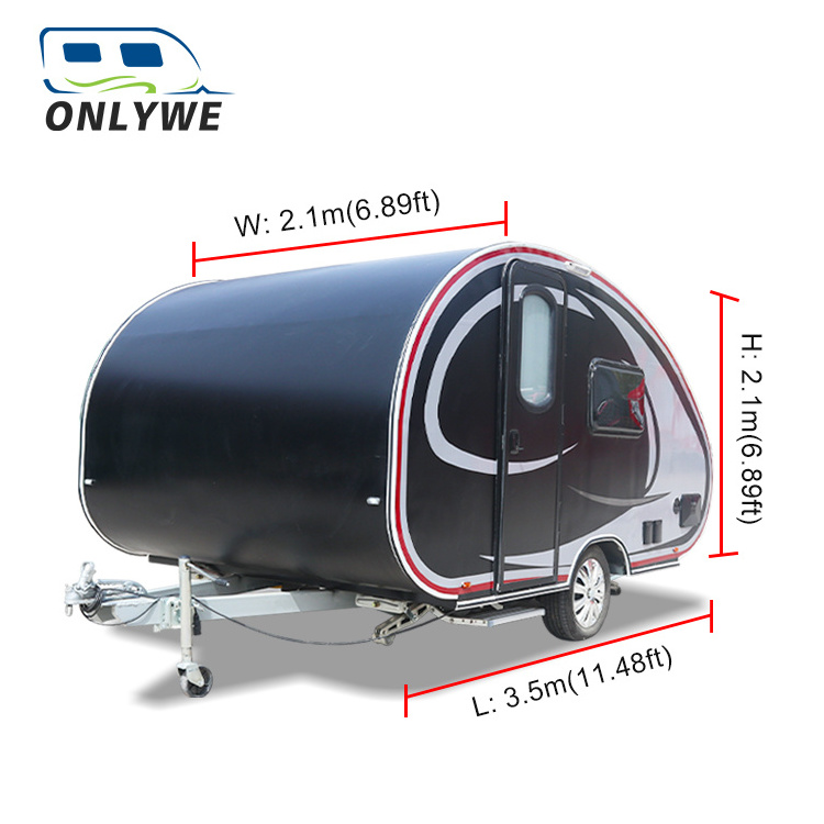 ONLYWE mini teardrop caravan australian standard electric brake small teardrop trailer camper