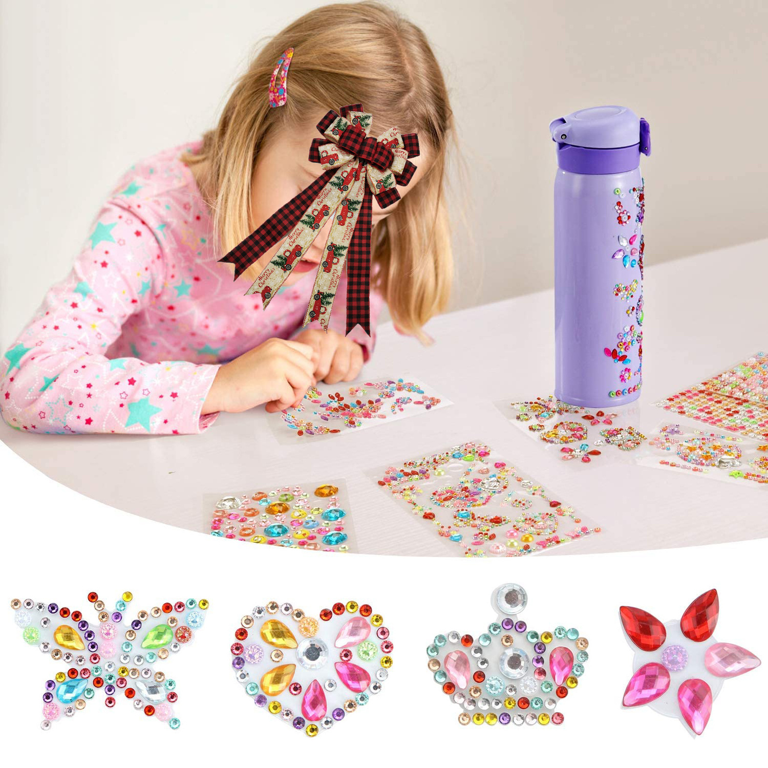 Gifts for Girls Decorate Your Own Water Bottles with Tons of Rhinestone Stickers DIY BPA Free Kids Insulated Water Bottle