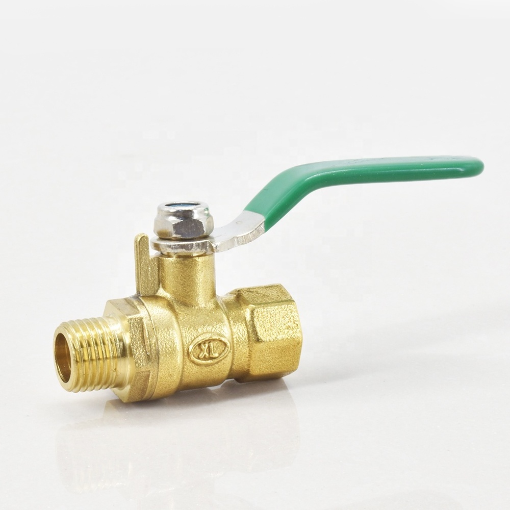 Water Valve TQMF Two-Piece Type 1/4  3/8  1/2 Inch  Female Male Plumbing Long Handle Copper Thicken Brass Ball Valve