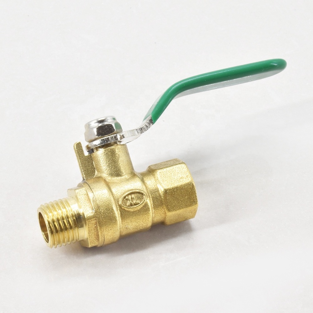 Water Valve TQMF Two-Piece Type 1/4  3/8  1/2 Inch  Female Male Plumbing Long Handle Copper Thicken Brass Ball Valve