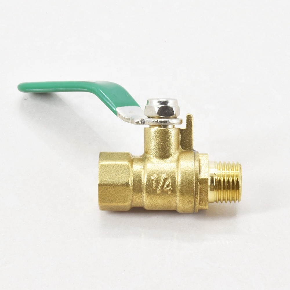 Water Valve TQMF Two-Piece Type 1/4  3/8  1/2 Inch  Female Male Plumbing Long Handle Copper Thicken Brass Ball Valve