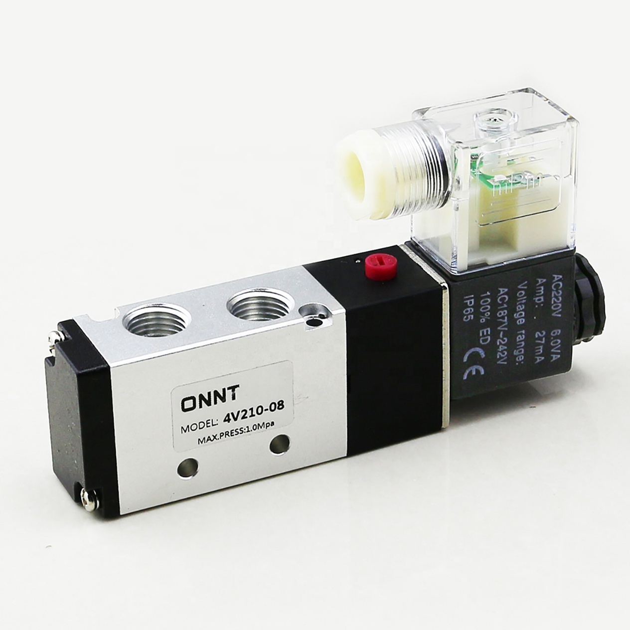 4V210-08 DC24V 12V 220V 100VAC 5/2 Way Pneumatic Cylinder Directional Air Control Solenoid Pneumatic Valve 5 Way 2 Position