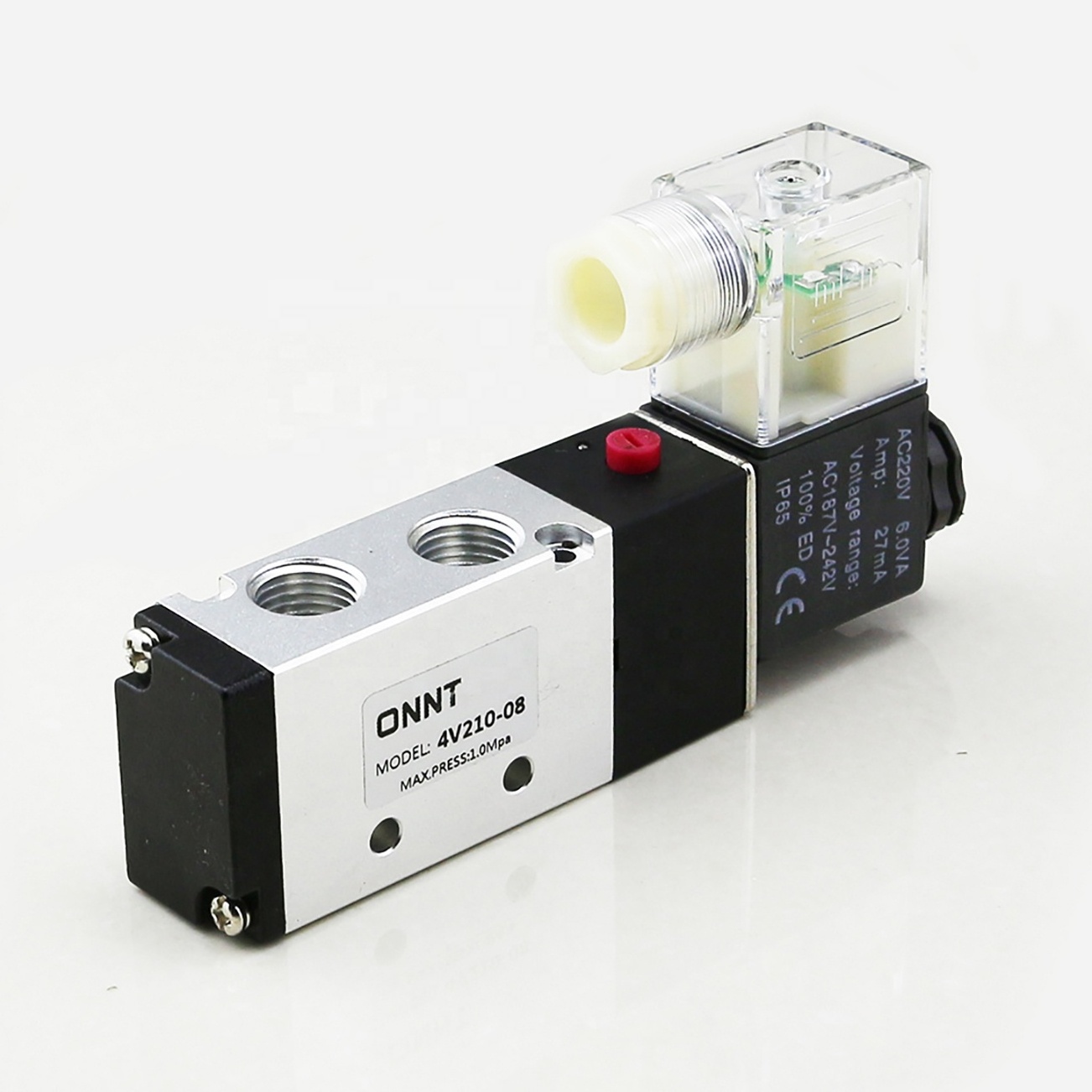 4V210-08 DC24V 12V 220V 100VAC 5/2 Way Pneumatic Cylinder Directional Air Control Solenoid Pneumatic Valve 5 Way 2 Position