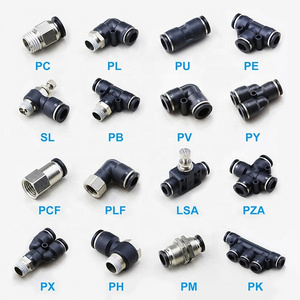 Plastic Pneumatic Push in Air Fittings Brass Pneumatic Hose Fittings Air Quick Connect Pipe Fittings