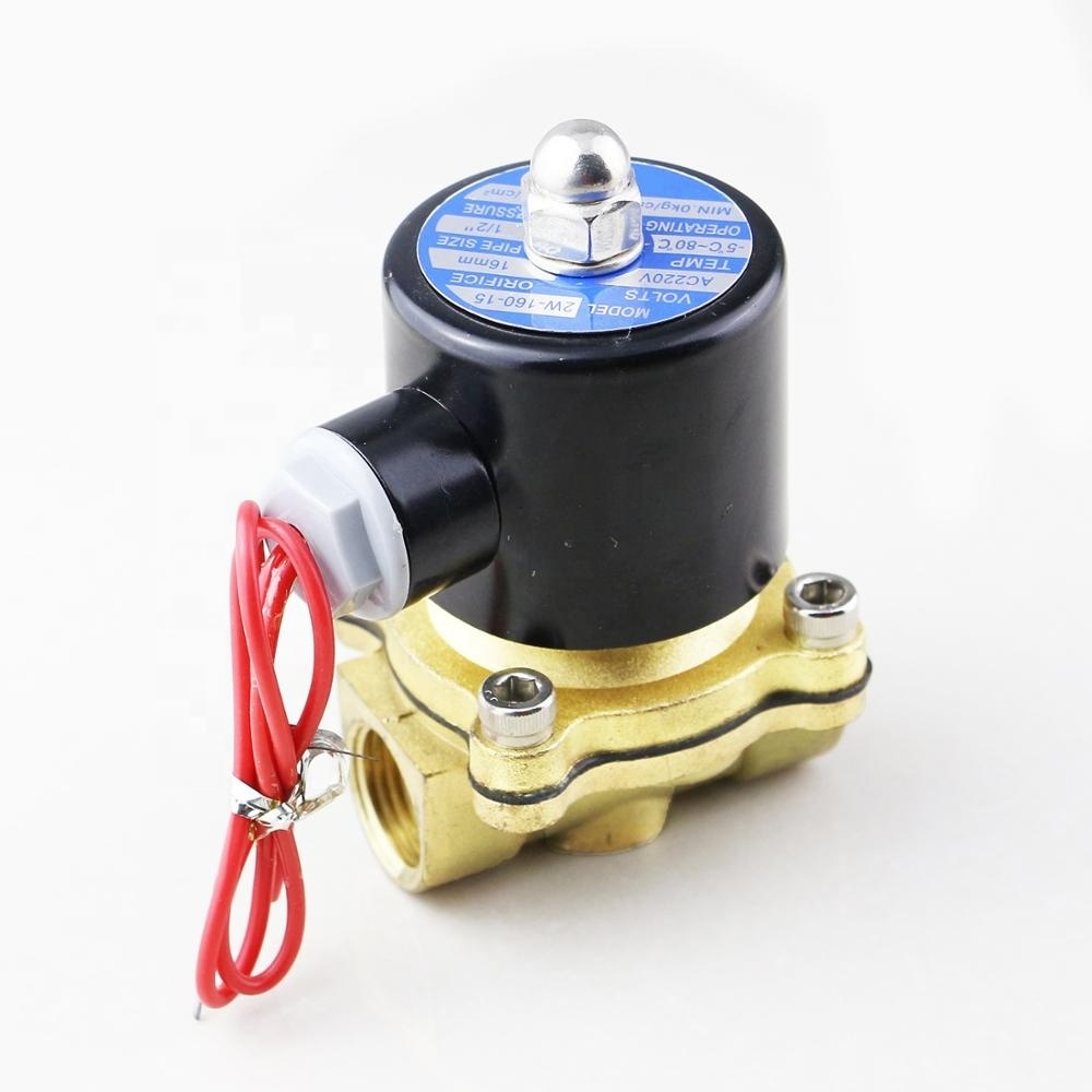 2W025-08 2W160-15 2W200-20 2W250-25 1 1/2 1/4 3/4  3/8 Inch Air Control Gas Electromagnetic Brass Water Solenoid Valve