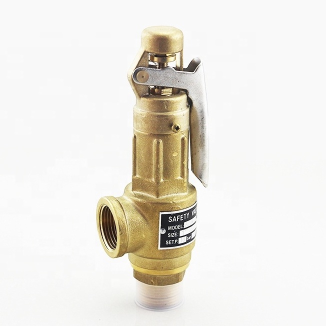 Spring Full Thread Connection Gas Lift Air Compressor Steam Pneumatic Pressure Safety Relief Brass Air Gas Safety Valve