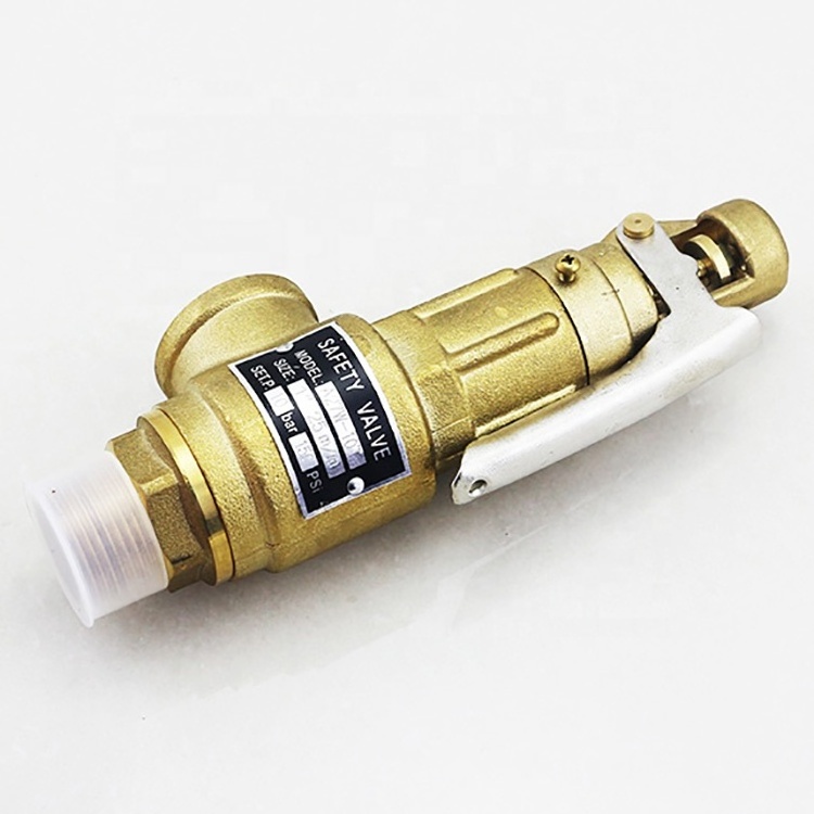 Spring Full Thread Connection Gas Lift Air Compressor Steam Pneumatic Pressure Safety Relief Brass Air Gas Safety Valve