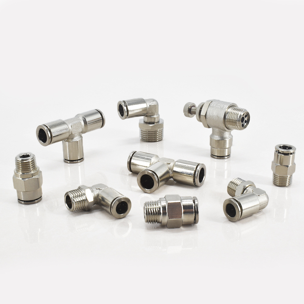 Stainless Steel Pneumatic Hose Fitting For Water Pneumatic Push in Fittings  Air Hose Connector Fittings Metal