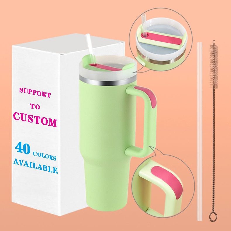 amazon hot selling 2023 custom tumbler cups coffee travel mug 40 oz stainless steel water bottle 40oz tumbler with handle straw