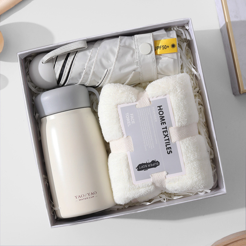 Accompanying gift set creative gift thermos flask umbrella company business activities gift sets for women