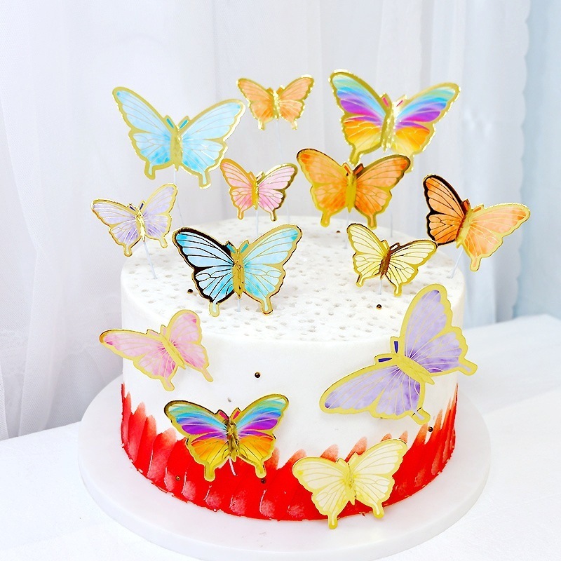 Wholesale cake decoration cake decoration birthday wedding butterfly cake topper