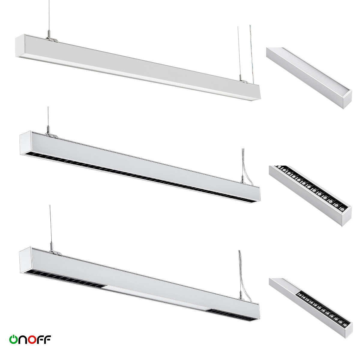 5cm wide aluminum led pendant linear light modern indoor ceiling profile light fixture