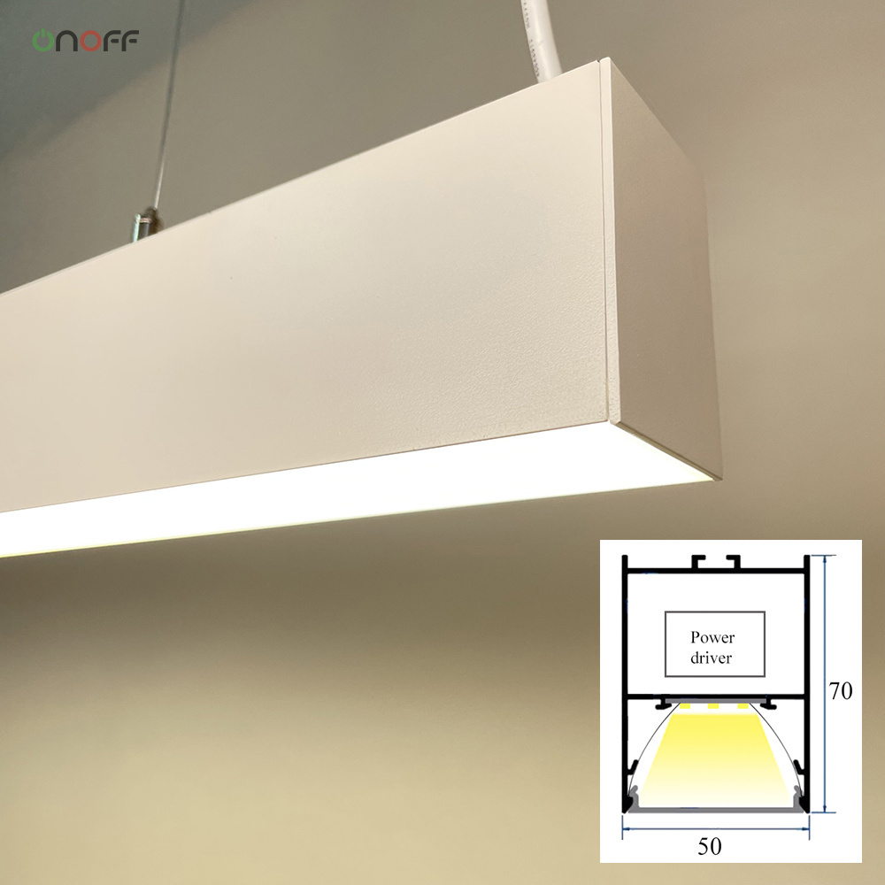 5cm wide PC LED linear profile light suspended pendant aluminum light fixture for office