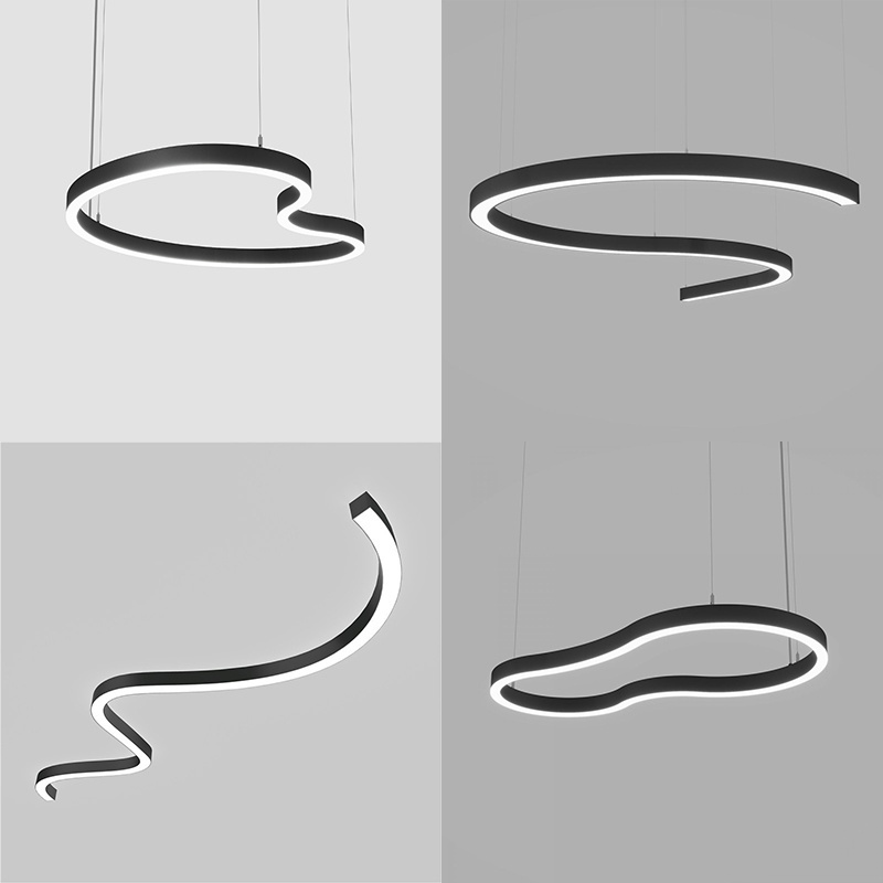 Customized LED profile pendant light project ceiling hanging aluminum light fixtures