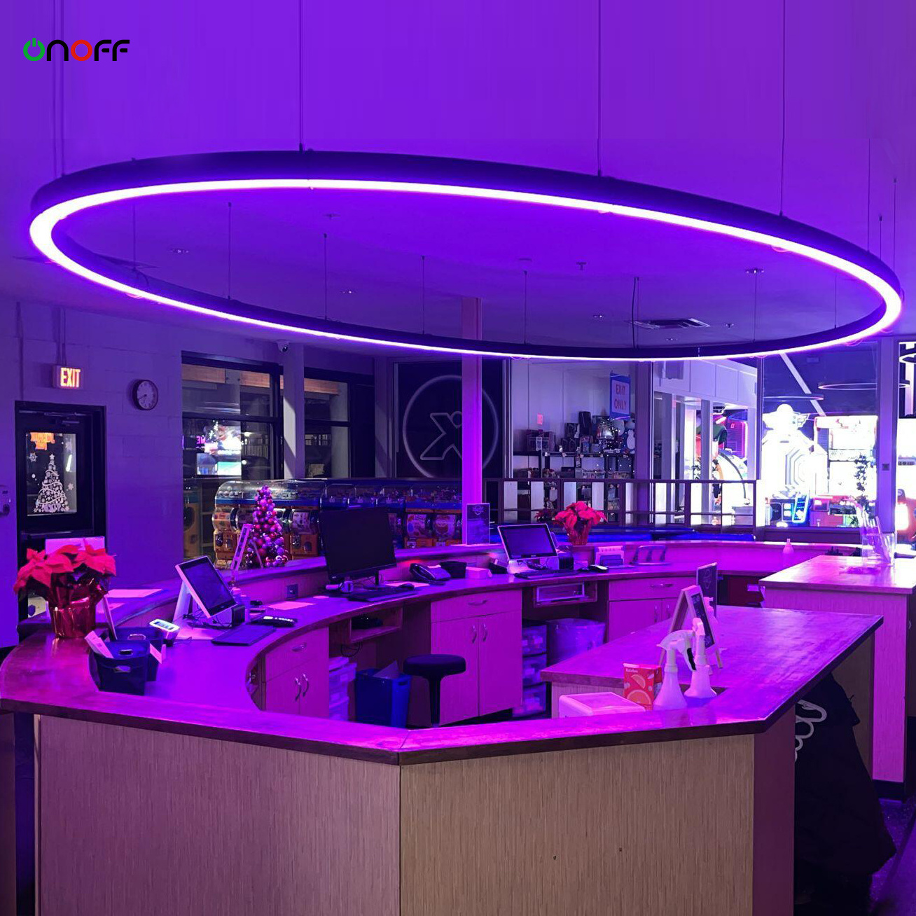 Restaurant bar dimmable RGB RGBW led round circle ring decorative  pendant light with remote controller