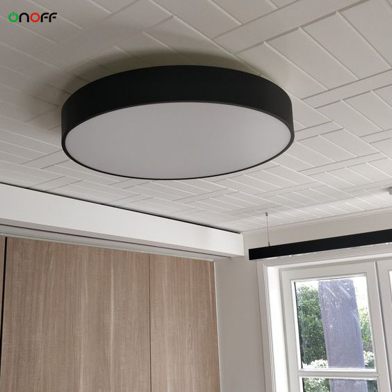 Indoor full moon ceiling light modern flat round shape LED light fixture for office