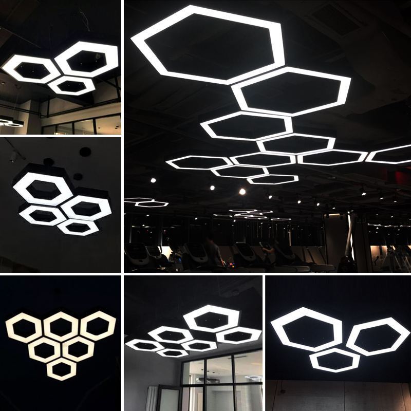 DIY combination geometric hexagonal led panel pendant light for garage ceiling