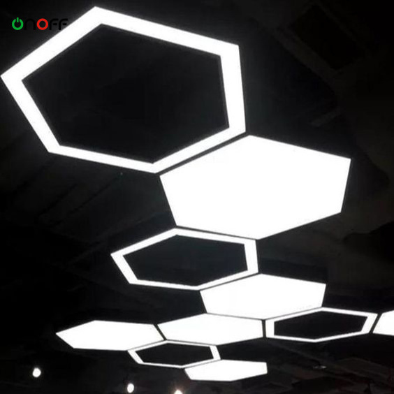 DIY combination geometric hexagonal led panel pendant light for garage ceiling