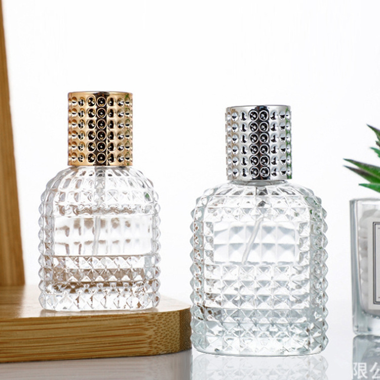 Luxury 30ml 50ml 100ml Cylinder Transparent Pineapple Shape Glass Perfume Bottle with Atomizer Spray