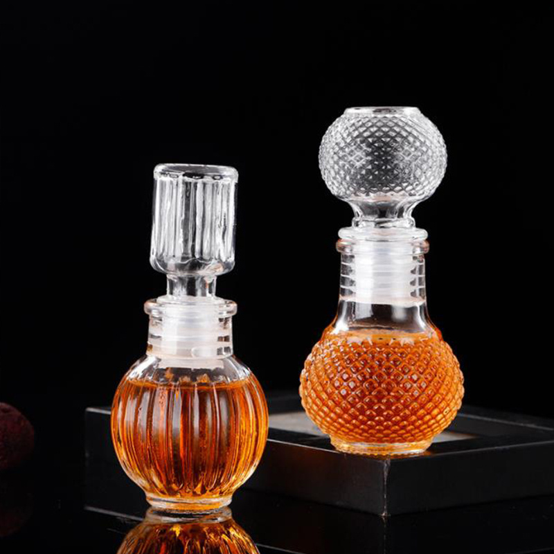 Fancy 50ml Whiskey Decanter Mini Brandy Vodka Glass Liquor Wine Spirit Bottle With Airtight Stopper