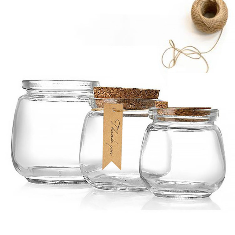 7oz 10oz Yogurt Glass jars with Cork Lids Glass Pudding jars Glass Containers with Lids Mason Jar Wedding Favors Honey Pot