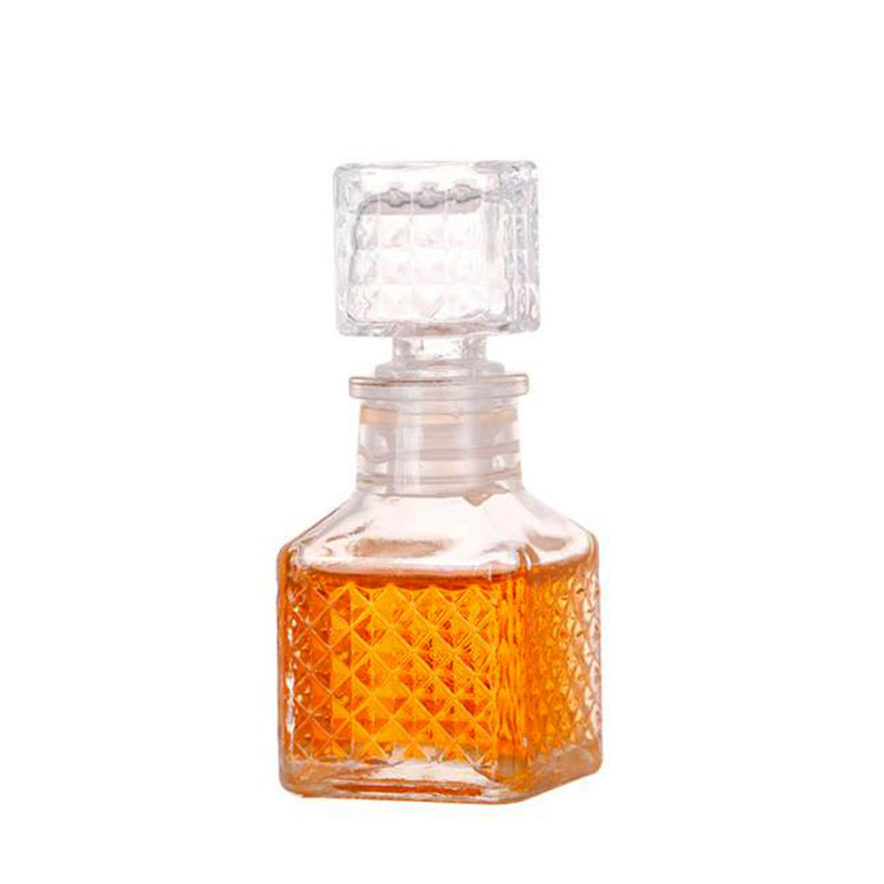 Fancy 50ml Whiskey Decanter Mini Brandy Vodka Glass Liquor Wine Spirit Bottle With Airtight Stopper