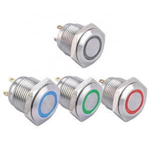 Three colors LED switch Since 1988 ONPOW CE,ROHS 19mm RGB tri-color LED illuminated push button switch