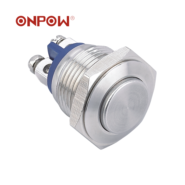 ONPOW 16mm GQ16H-10/S CE, ROHS momentary stainless steel push button switch