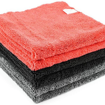 Car Microfiber Polish Towel 16x16Inch 380Gsm Long/ Short Plush Dual Pile for Wax Compound Clean