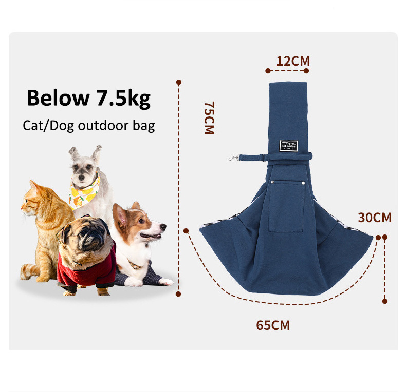 Hot Sell Small Dog Cat Carry Bag Hands Free Puppy Dog Sling Carrier With Storage Pocket