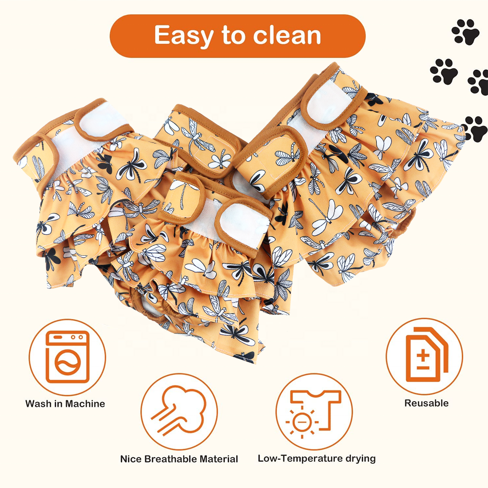 Hot Sale Comfortable Soft Waterproof Cloth Pants Female Dog Diapers Sanitary Reusable Washable Pet Diaper