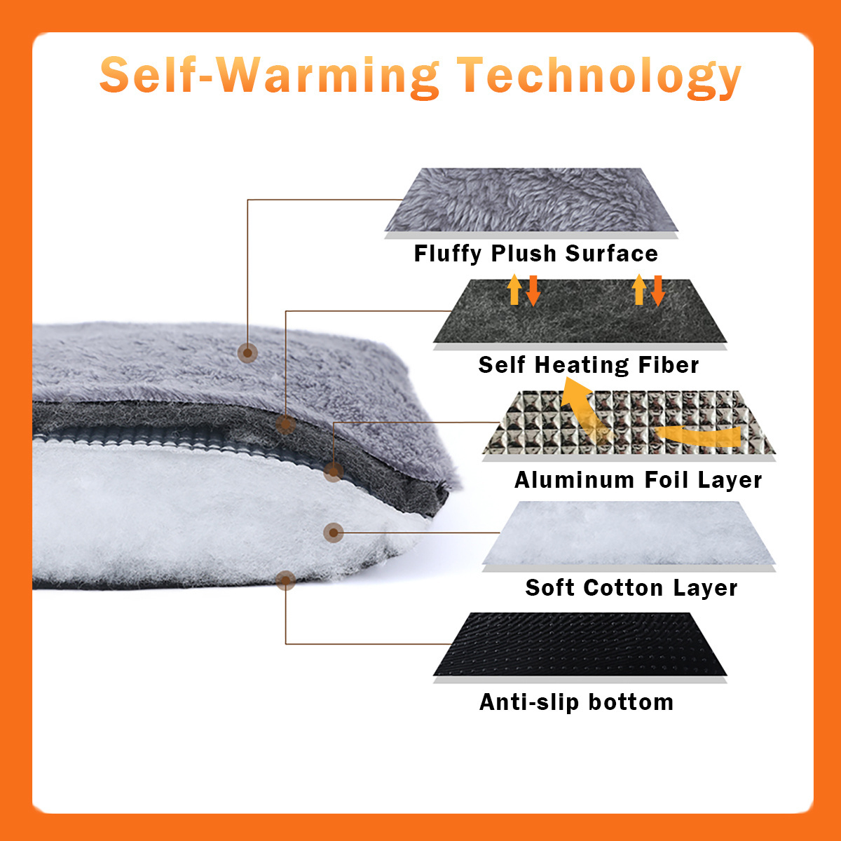 Wholesale Self Heating Warming Pet Mat Washable Innovative Large Fluffy Bed Dog Non-Electric Self Warming Pet Pad Dog Beds