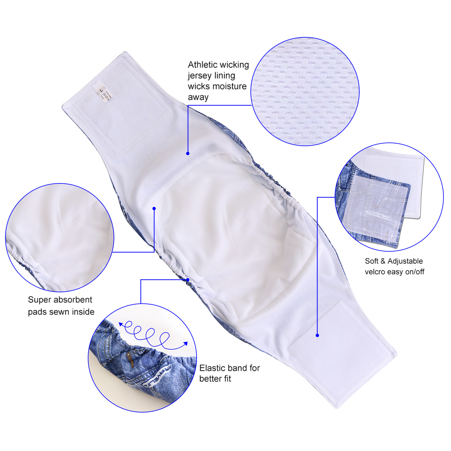 Whole Comfortable And Reusable Male Dog Clothes Pet Diapers Dog Diapers For Male Dog Wraps