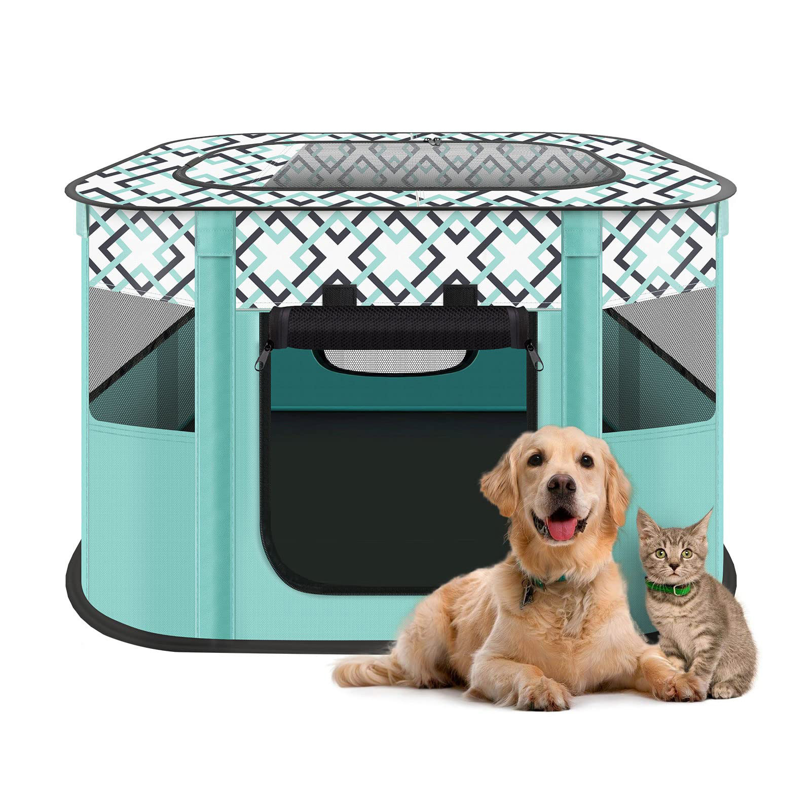 Customized Pregnant Chamber Portable Foldable Pet Exercise Play Tent Kennel Puppy Dog Cat Indoor Outdoor Travel Camping Pet Tent