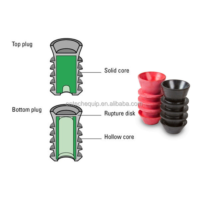 Oil Well Cement Solution bottom plug and top plug Cementing Rubber Plug