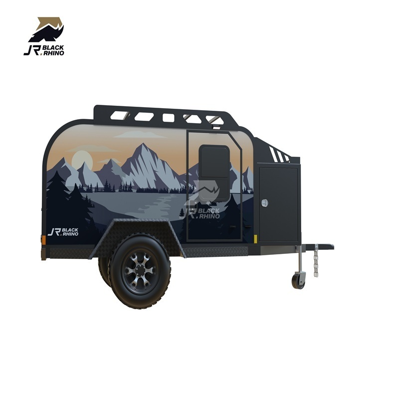 OTR Factory Custom Off Road Small Camper Trailer Mini Vic Caravan Max With LED Travel Kitchen