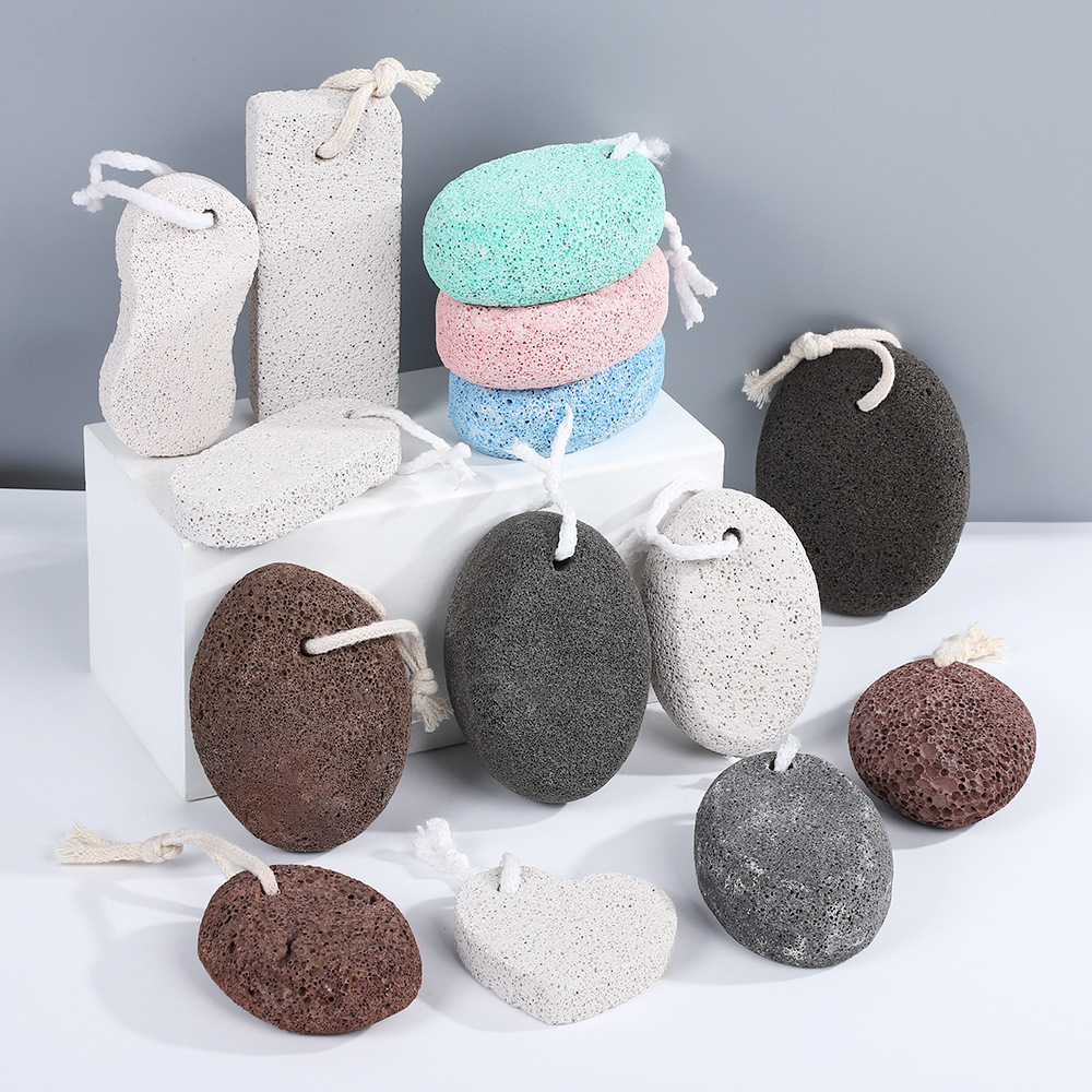 Wholesale trendy household customized logo volcanic rock porous foot washing and rubbing stone