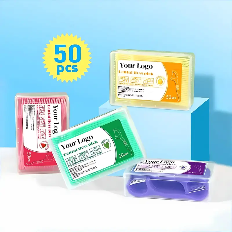 Fashion bulk 50 picks fruit-flavord ultra-fine dental floss toothpick flavor hilo teeth oral care tooth dental floss picks